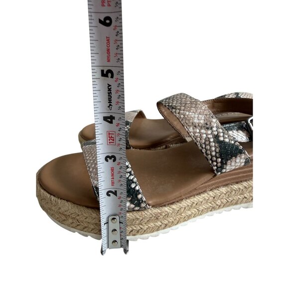 AEROSOLES Union Snake Print Leather Platform Sandals Size 6 - Picture 6 of 8